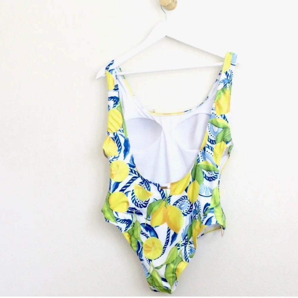 NEW! Kenny Flowers Watercolors The Positano Gold Rings Swimsuit SZ M, L